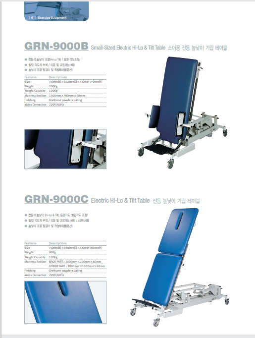 전동식틸팅테이블GRN-9000