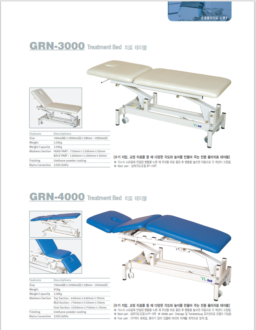 3단정형테이블 GRN-400F